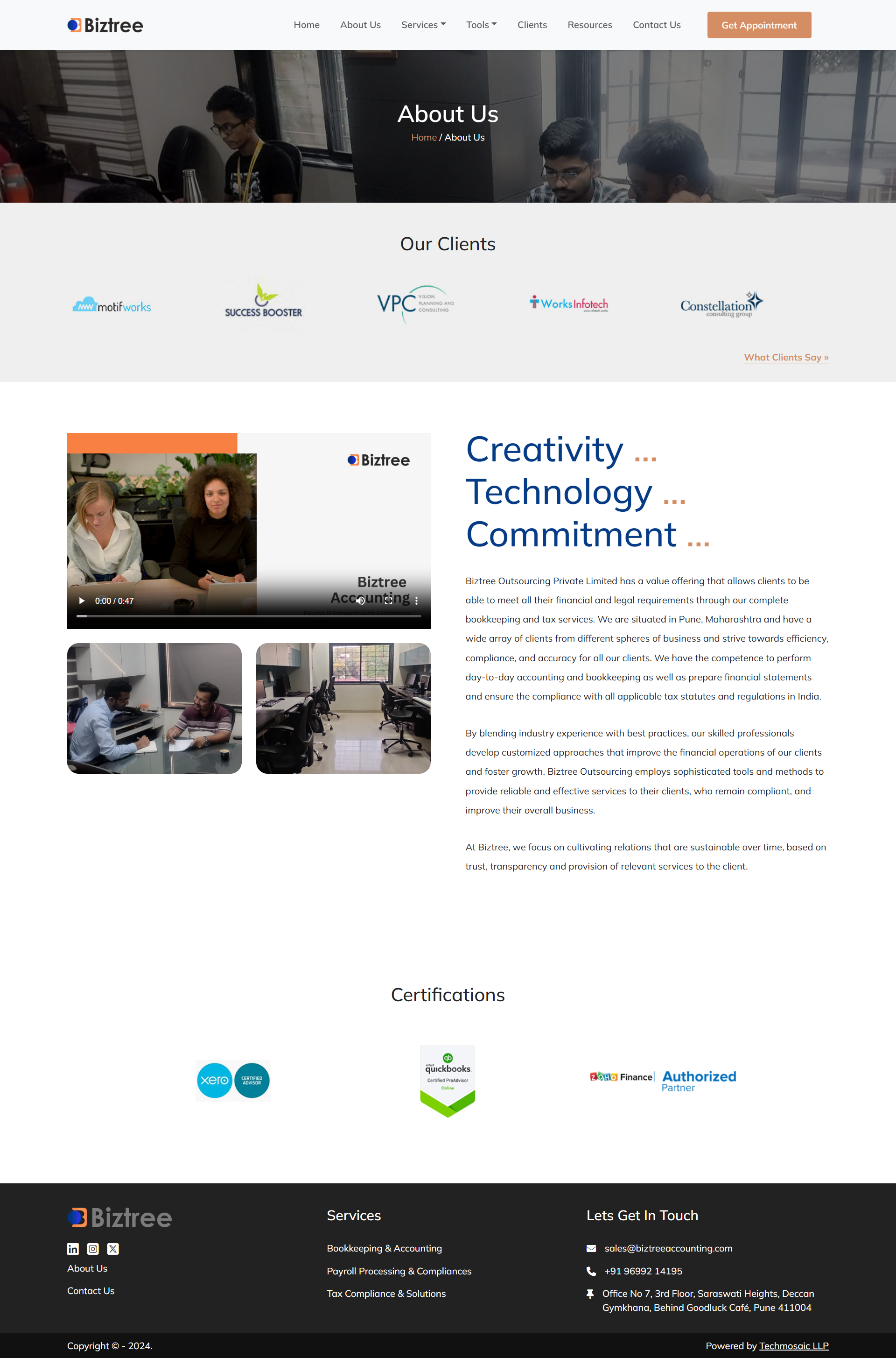 Biztree team working